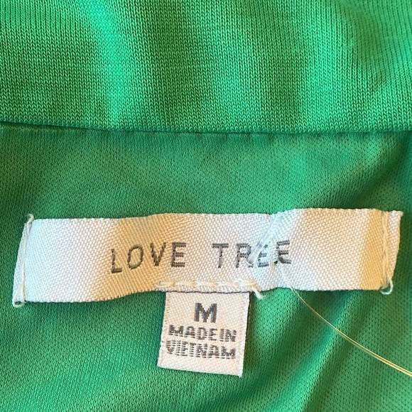 🎈NWOT Love Tree Green Strapless Maxi Dress with Slit, Juniors Size Medium - Picture 4 of 5